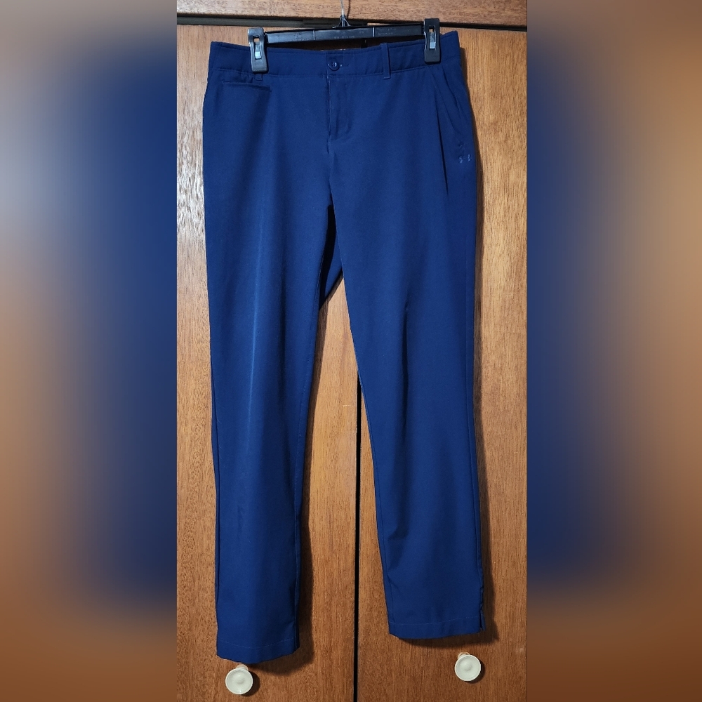 Under Armour Women Navy Dress/golf Pants - Size 10 Fitted
